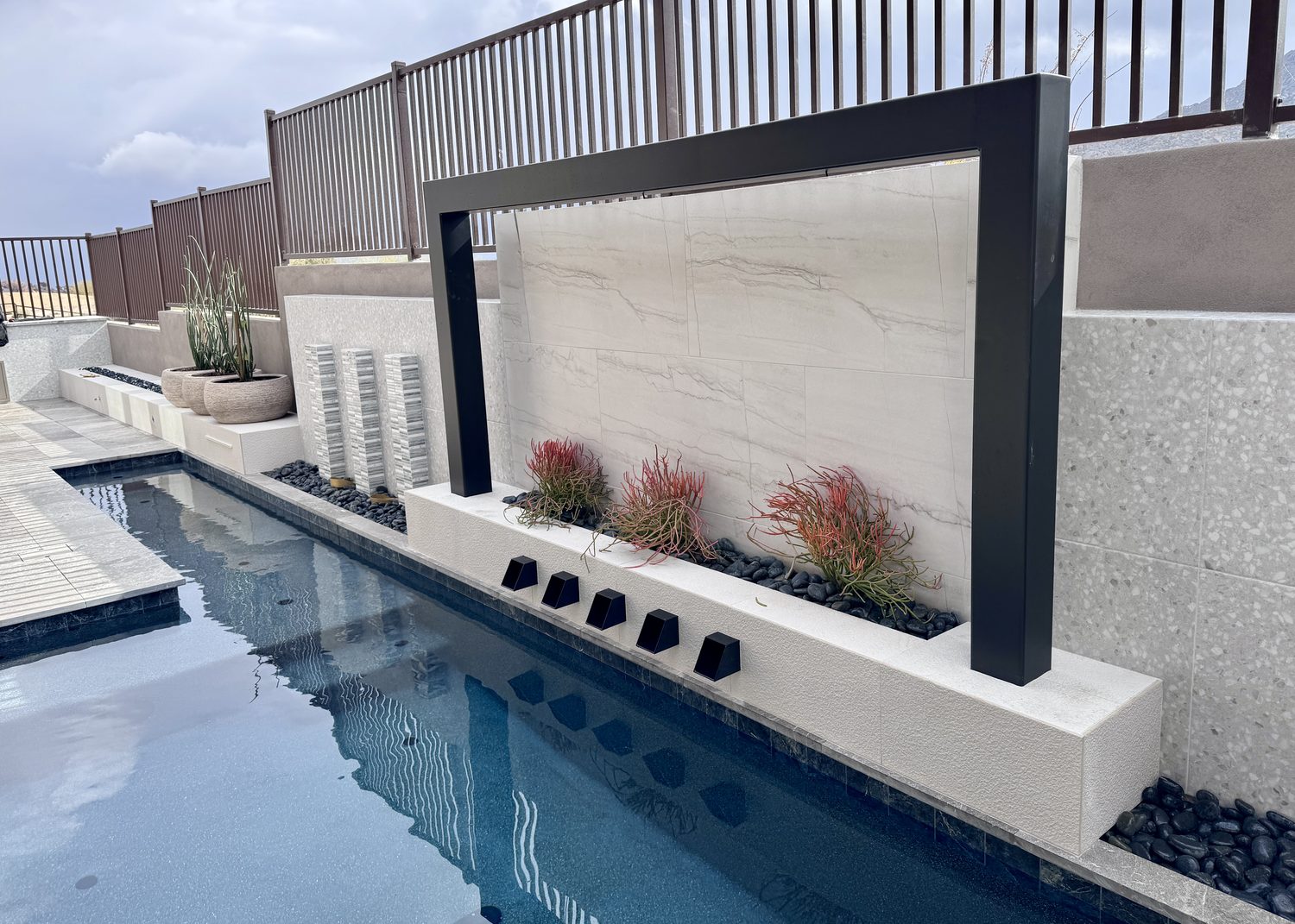 Scupper Feature Wall — pool in Scottsdale, AZ