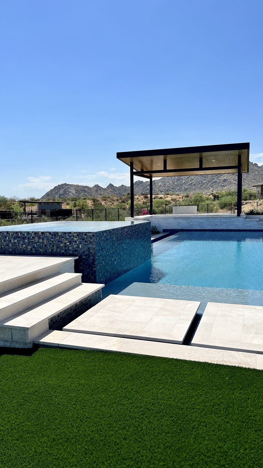 Raised Spa & Ramada — pool in Scottsdale, AZ